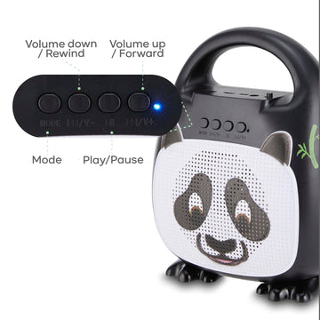 Singimals Kids Karaoke Speaker With Microphone - Unleash Your Child'S Inner Superstar, Bluetooth V5.1, 12H Playtime, 5W Speaker, Multicolor Led Lighting, Bam Bam The Panda