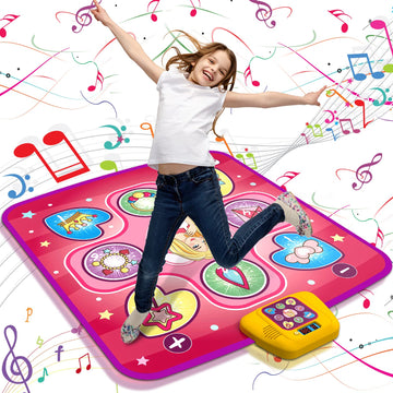 Beefunni Dance Mat, Girls Toy Gift For Ages 3 4 5 6, Led Dance Pad With 5 Fun Game Modes, Adjustable Volume, 3 Challenge Levels,
