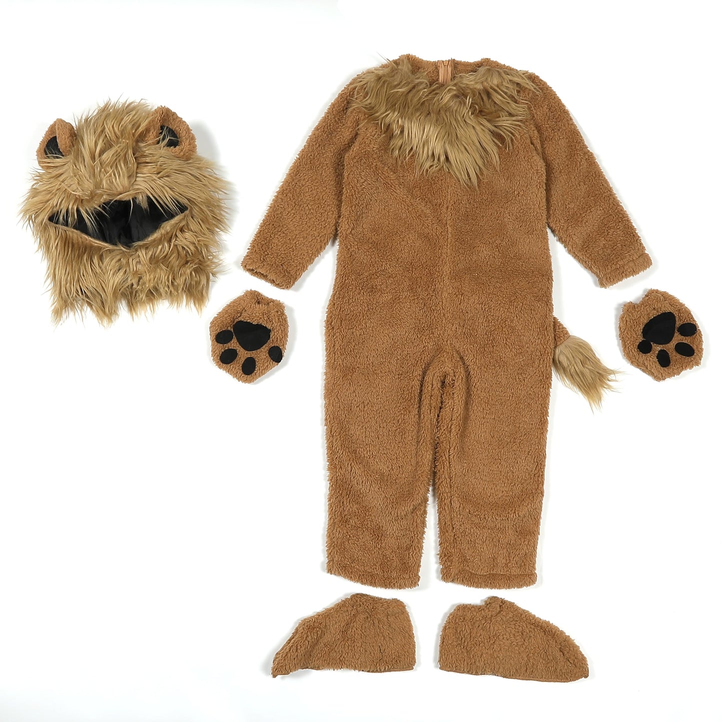 Kosgraiy Lion Costume, Unisex-Kids Animal Onesie Outfit For Halloween And Christmas, S, 4-6 Years