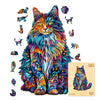 Wooden Puzzles for mature-themeds  Cat Puzzles  Wooden Jigsaw Puzzles for mature-themeds  175 Pieces Wood Puzzles mature-themed  Unique Animal Shape Wood Puzzle  Creative Puzzle Gifts for Puzzle Lovers(11.4 * 8.9in)