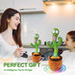 Miaodam Children Song Version Dancing Cactus, Volume Adjustable Talking Cactus Baby Toy Repeats What You Say, Colorful Glowing Talking Cactus Toy Singing 10 Songs, Embroidery Button Safety Cactus Toys