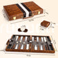 ropoda Backgn Board Game Set (15 Inches) for mature-themeds and Kids - Classic Board Strategy Game - Portable and Travel Backgn Set with enhanced Leather Case - Best Strategy & Tip Guide