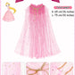 Jiuguva 4 Pcs Princess Cape Girls Princess Cloak Princess Accessories For Little Girls Blue Cape For Kids Cosplay Party (Small)