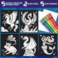 Crayola Glow Fusion Coloring Set - Glow in The Dark Markers & Mythical Creature Pages, Blue/Green/Orange/Red, Model 747491