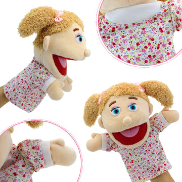 Family Hand Puppets,Puppets For Kids Role Paly Family Members 13.4 Inch Multi-Ethnic Puppets Plush Soft Hand Puppets Family Puppets Story Toys, Puppets For Girls Boys Finger Puppets Puppet Set Gifts
