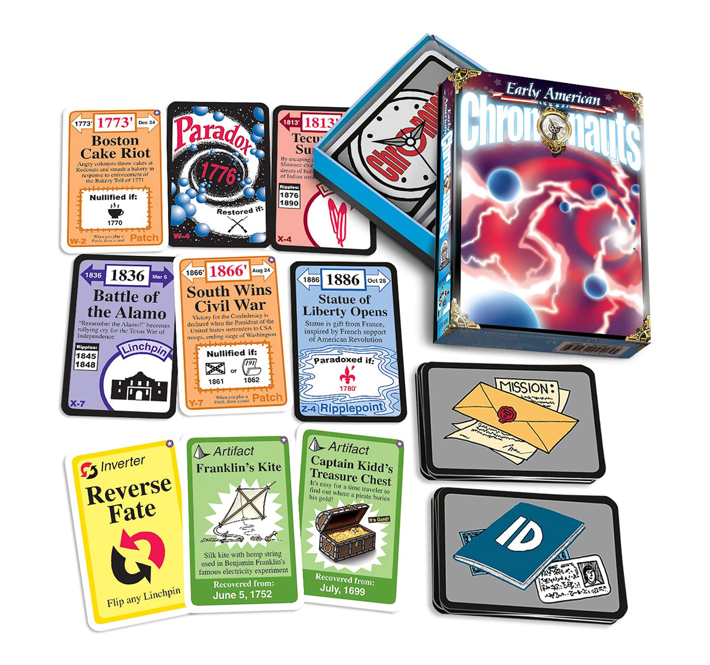 Looney Labs Early American Chrononauts Card Game - Travel Through Time and Change History