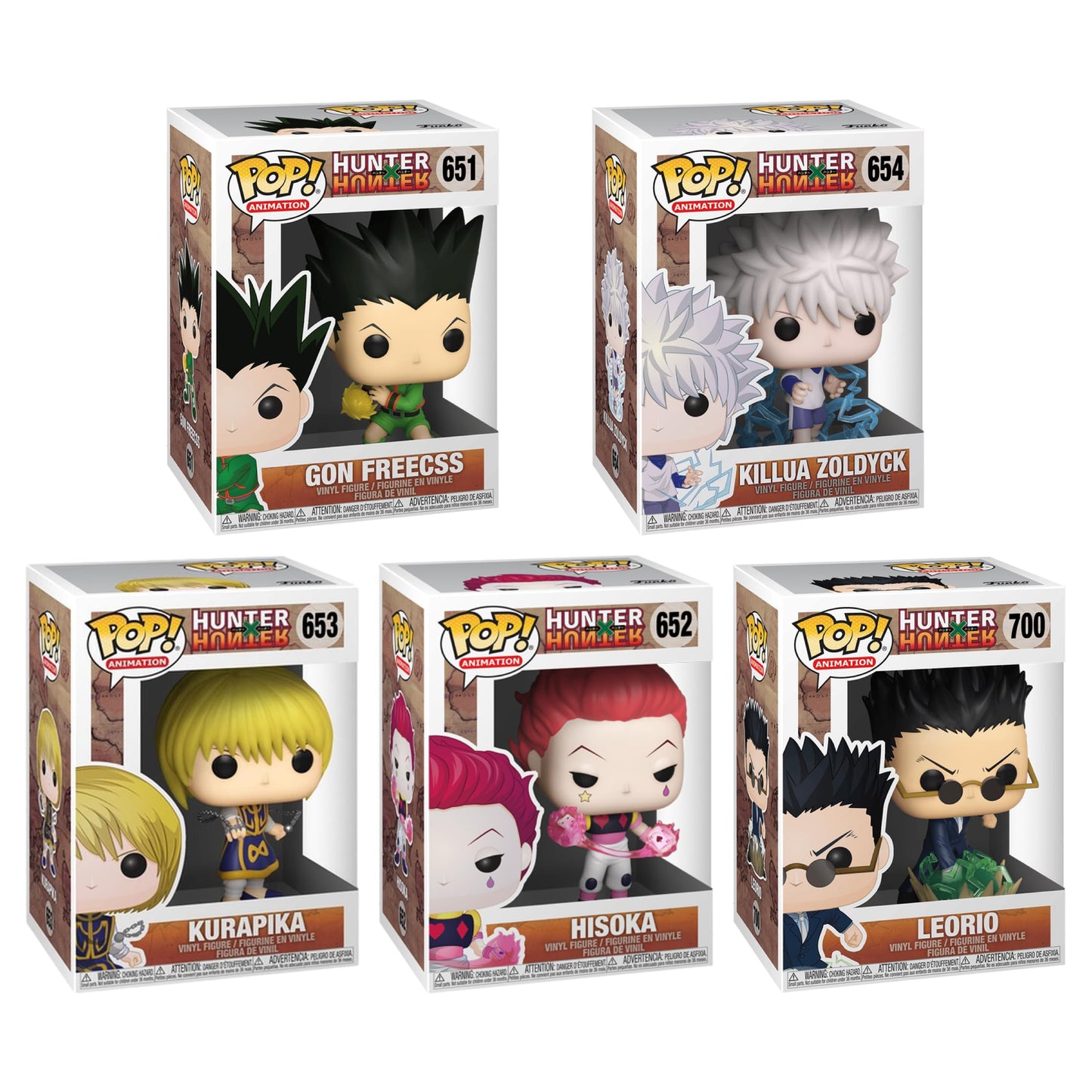 Funko Pop! Animation: Hunter X Hunter 5-Pack - Gon Freecs Jajank, Killua Zoldyck, Kurapika, Leorio, And Hisoka Vinyl Figures