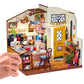 Robotime Miniature House Kit Diy Mini Dollhouse With Furniture Tiny Room Kit With Led Light Hobby Wooden Craft Diorama Gift For Kids & Adults (Cozy Kitchen)