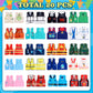 20 Pcs Kids Community Helper Dress Up Vest Career Costumes Role Play Career Cosplay Clothes Pretend And Play Costume For Kids Dress Up Doctor Police Fireman Car Racer Cowboy Farmers Worker Pirate