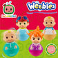 Cocomelon Weebles 4 Figure Pack - Chunky Moulded JJ Figures, Blue, 4 Count, Preschool Imaginative Play, Character Options