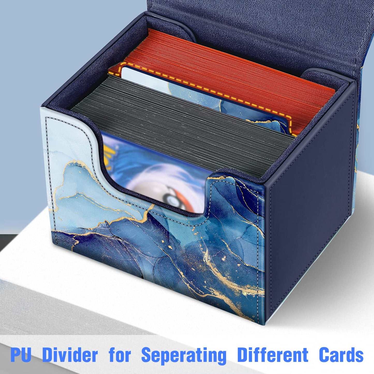 Casebot Card Deck Box Compatible With Mtg/Tcg/Ccg, Magnetic Game Card Case Large Size Fits Up 180+ Game Cards With Pu Divider, O