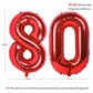 40 In Red Number Balloons Helium Foil Mylar Balloon Birthday Party Banquet Decoration Digital 80