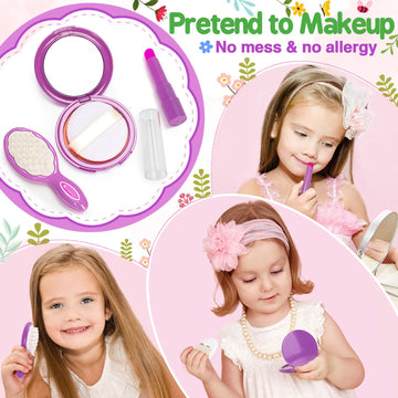 Officygnet Toy For Girls 1 2 3 Years Old, Toddler Purse Girl Toys With Pretend Makeup Kit, Pretend Princess Play Purse Toys For