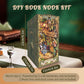 Criolpo Book Nook Kit- Wooden Doll House Miniature House Kit, Book Nook Miniature Kit For Adults Teens, 3D Wooden Puzzle Book No