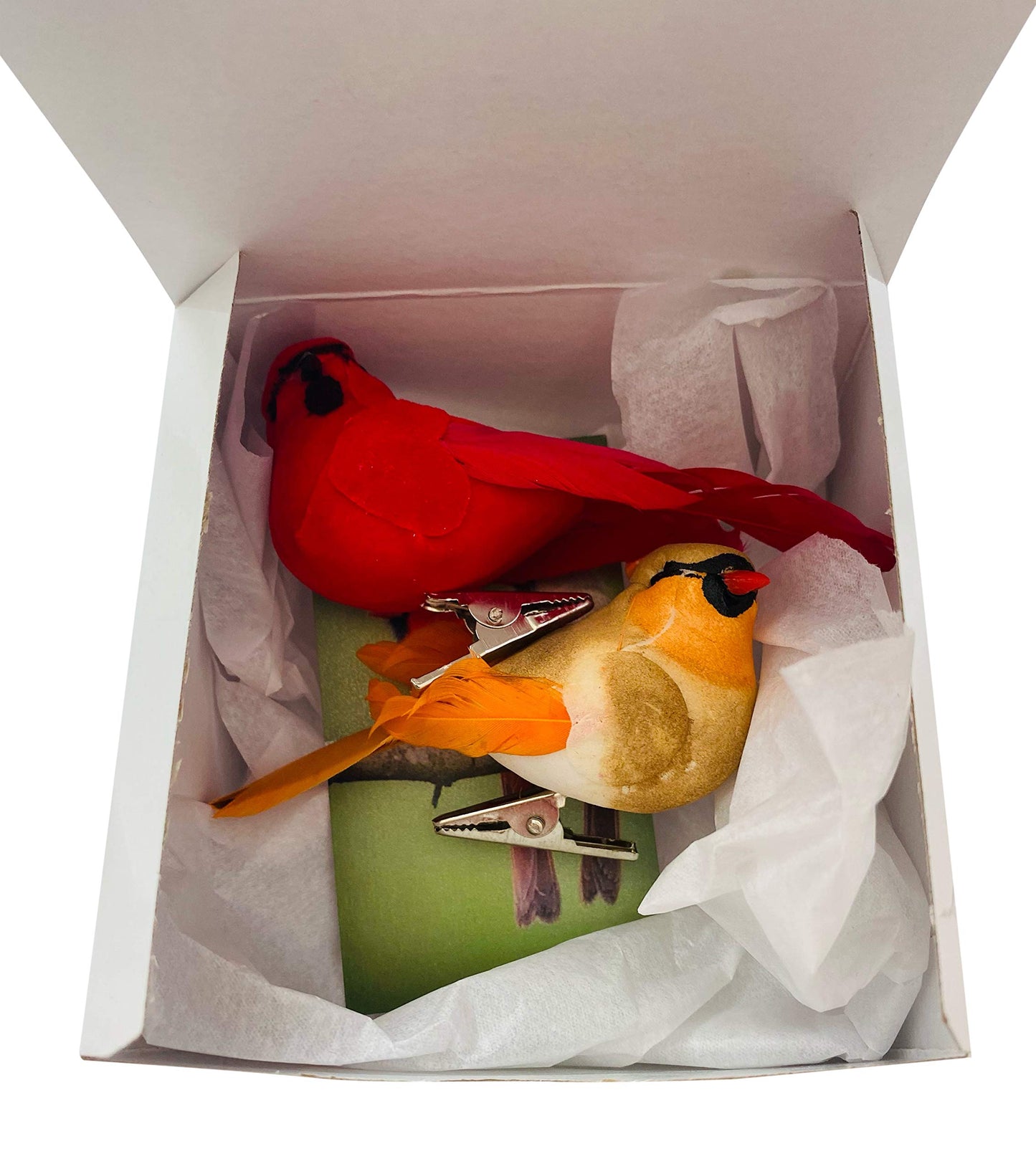 Westmon Works Cardinal Decor Set With Clip Male And Female Love Bird Cardinals With Story Card Boxed