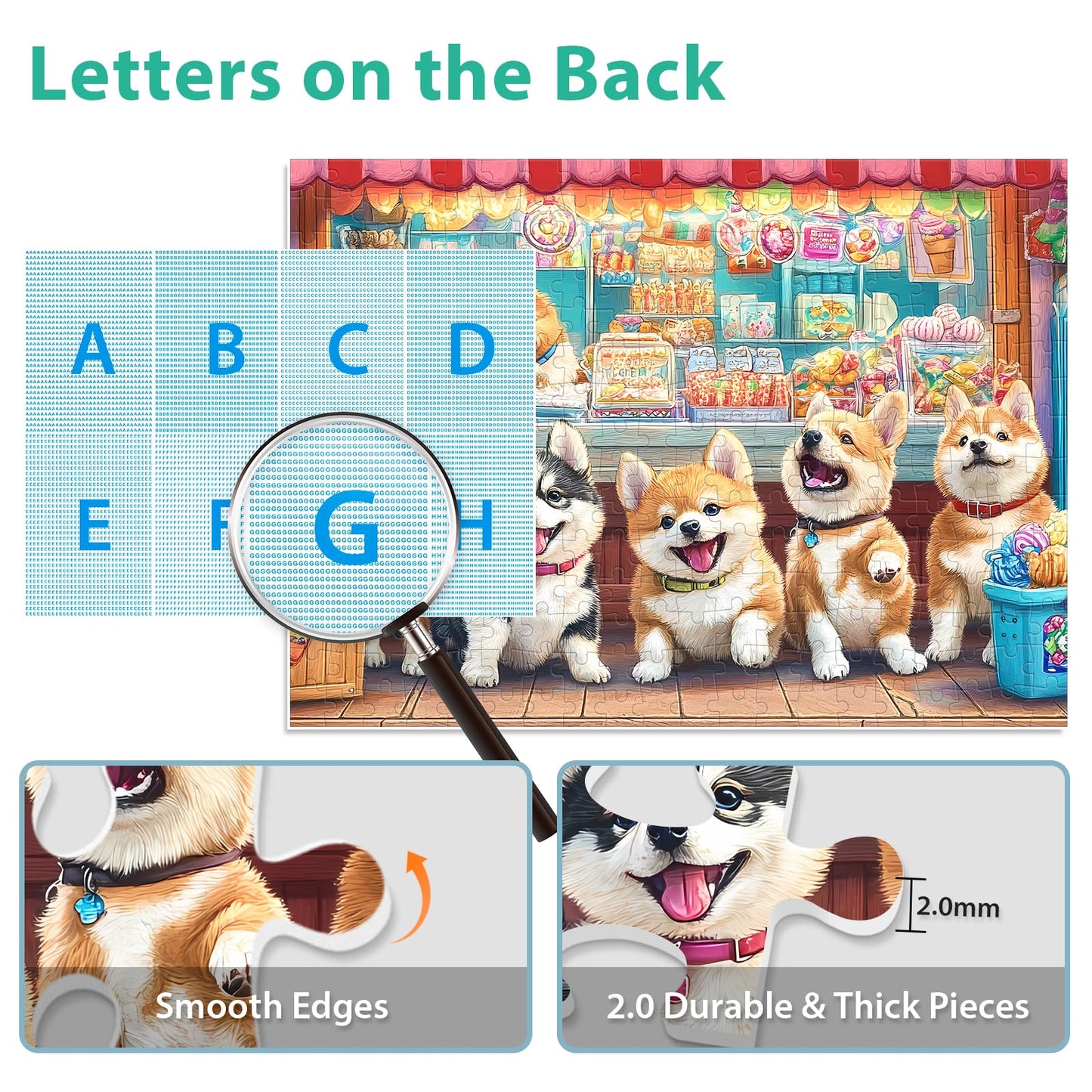300 Piece Puzzles for mature-themeds  Cute Dogs Jigsaw Puzzle for mature-themeds Kids Seniors  Recycled Cardboard XLarge Piece Puzzle 300 Piece  Challenging Game Family Activity Great Gift for Friends 20.5 * 15 in