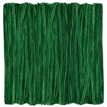 Pipe Cleaners 100 Pieces Chenille Stems Dark Green for DIY Art Decorations Creative Craft (6 mm x 12 Inch)