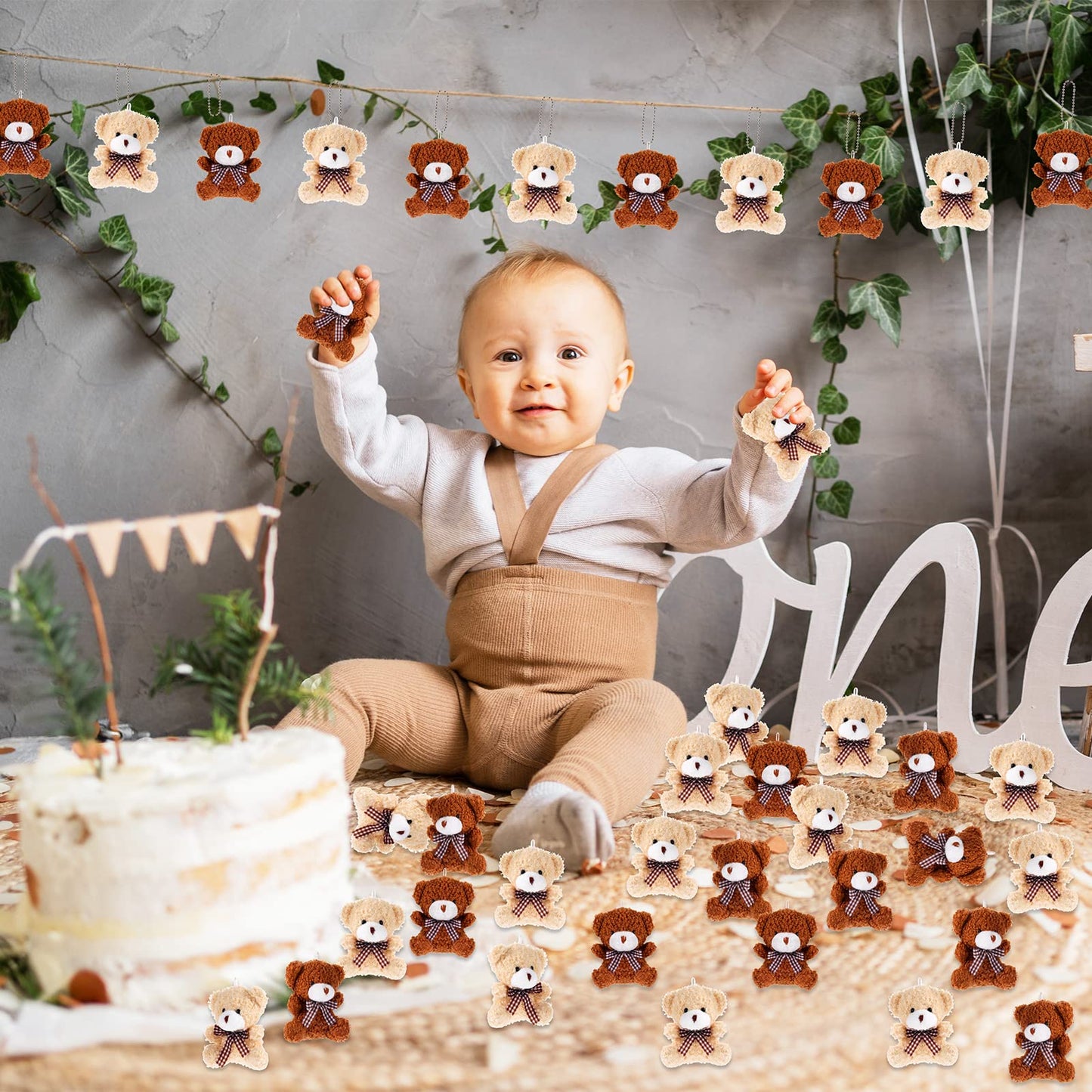 60 Pieces Mini Plush Bear Toys Bulk Soft Tiny Stuffed Bunny Doll Small Bear Animal Toys For Diy Keychain Gifts Thanksgiving Birt