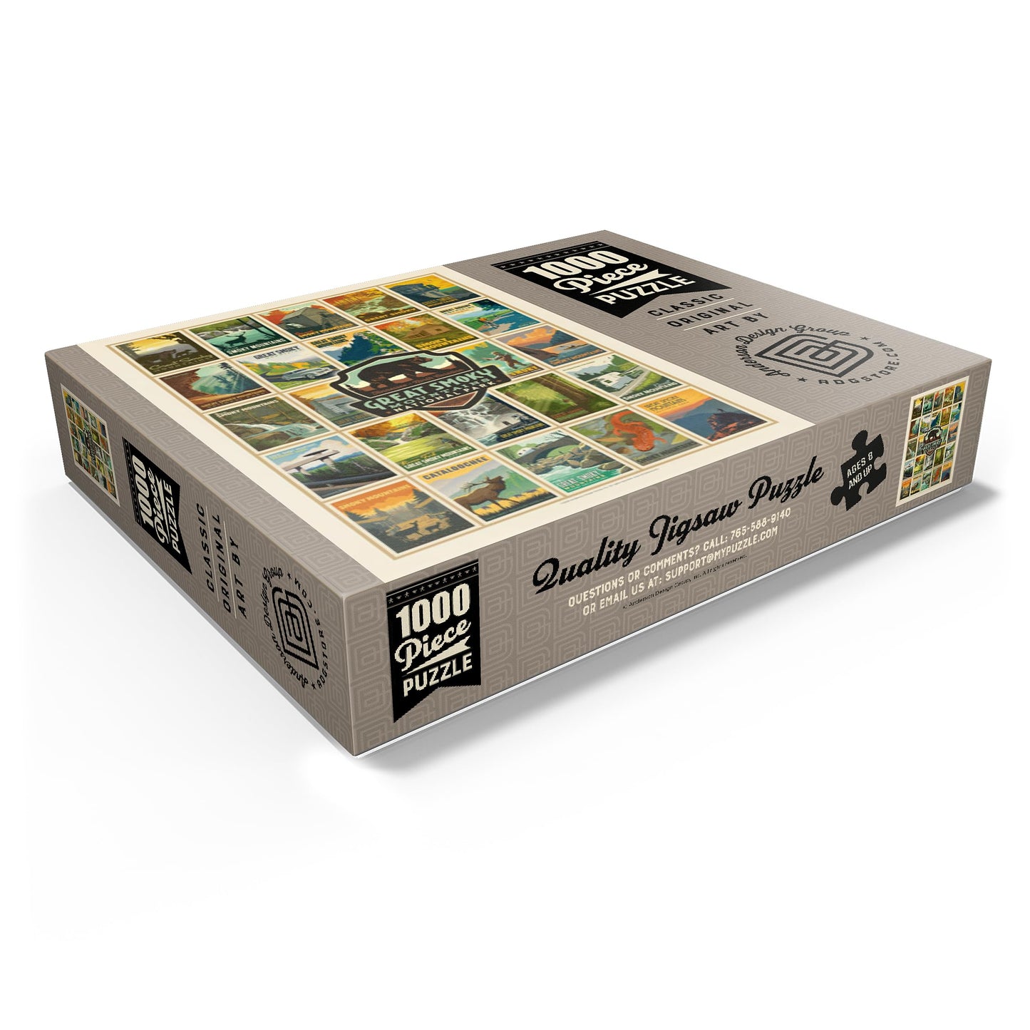 Mypuzzle Great Smoky Mountains National Park: Multi-Image-Print, Vintage Poster - Premium 1000 Piece Jigsaw Puzzle For Adults