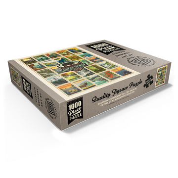 Mypuzzle Great Smoky Mountains National Park: Multi-Image-Print, Vintage Poster - Premium 1000 Piece Jigsaw Puzzle For Adults