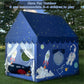 Kids Play Tent Playhouse Indoor Tent For Kids Boys Toddler, Large Castle Play House Bed Tents Spaceship Outer Space Rocket Blue