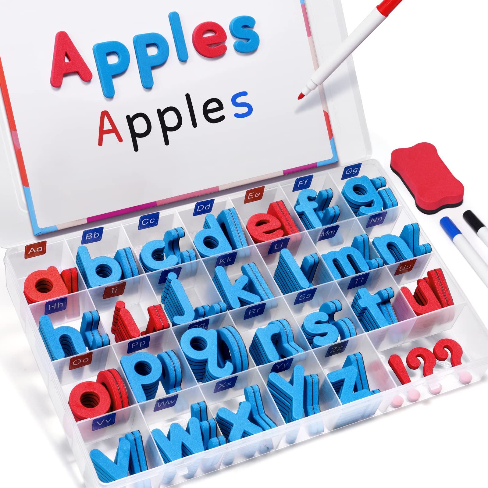 Gamenote Classroom Magnetic Letters Kit 234 Pcs With Double-Side Magnet Board - Foam Alphabet Letters For Kids Spelling And Learning
