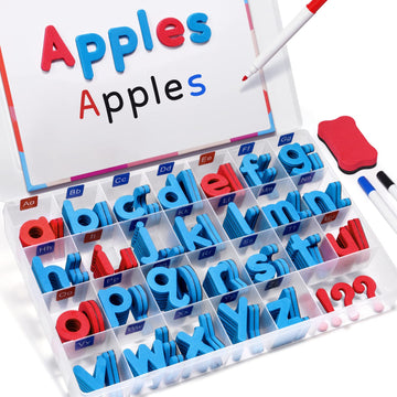 Gamenote Classroom Magnetic Letters Kit 234 Pcs With Double-Side Magnet Board - Foam Alphabet Letters For Kids Spelling And Learning