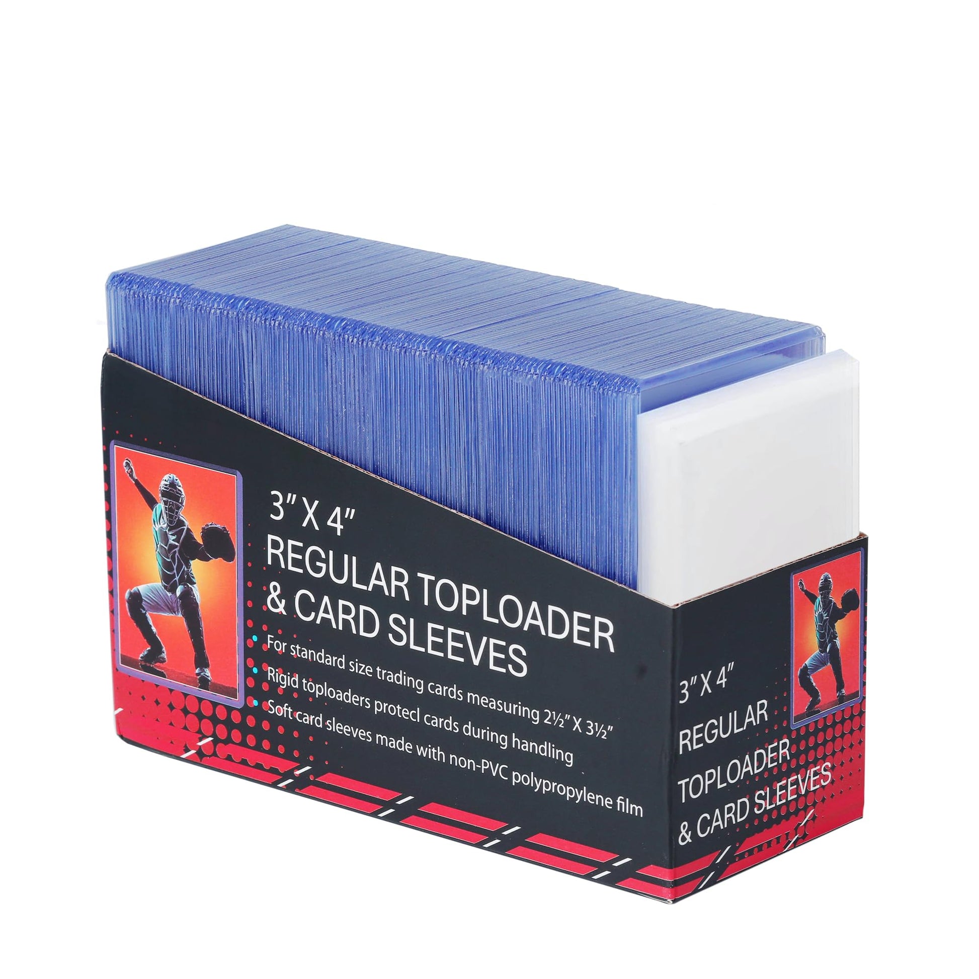 200 Card Sleeves Top Loaders for Cards 3X4 Baseball Card Protectors enhanced Toploaders for Cards Hard Plastic Card Holder for Trading Sports Football Game Cards (100 Hard Sleeves+100 Penny Sleeves)