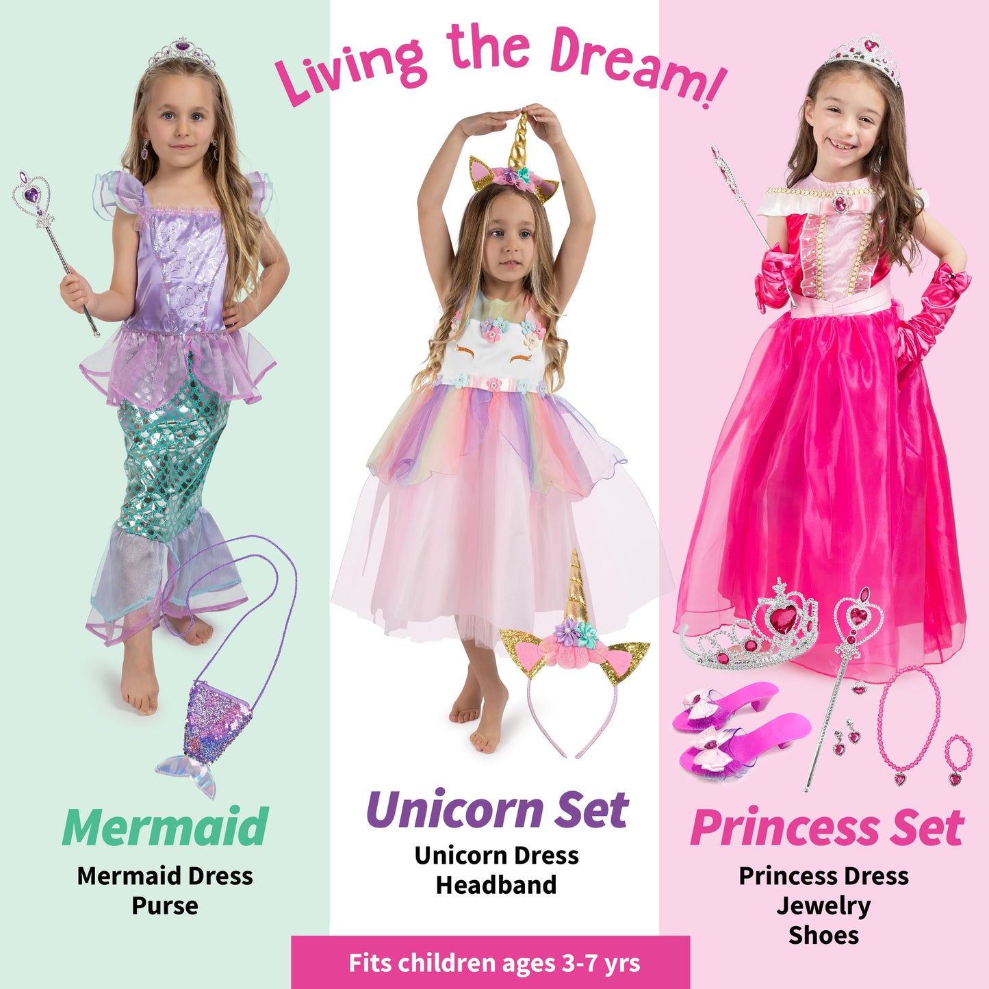Born Toys Dress Up Clothes for Kids, Multi-color, Cotton, Ages 3-7, Model 683950487680