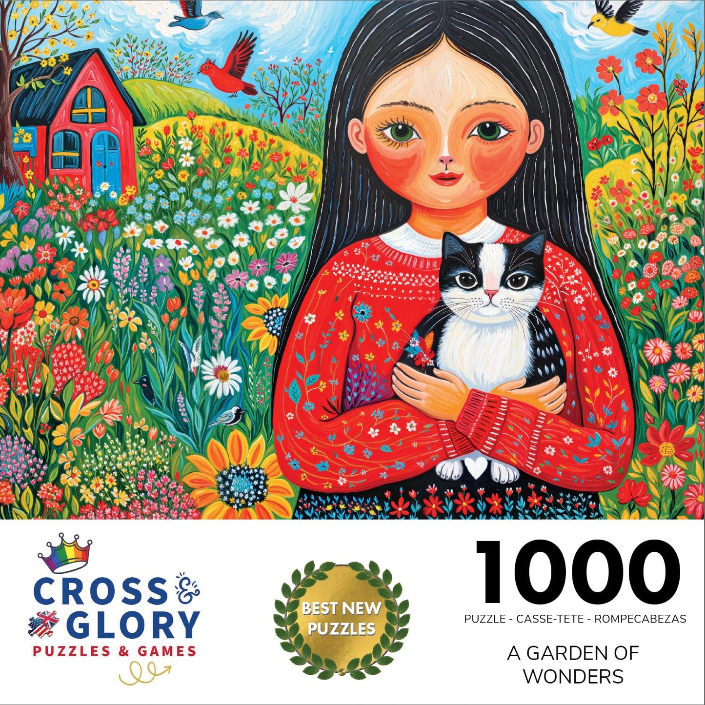 Cross & Glory 1000 Piece Jigsaw Puzzle - A Garden of Wonders, Eco-Friendly Cardboard, 20" x 27" - Challenging Adult Puzzle