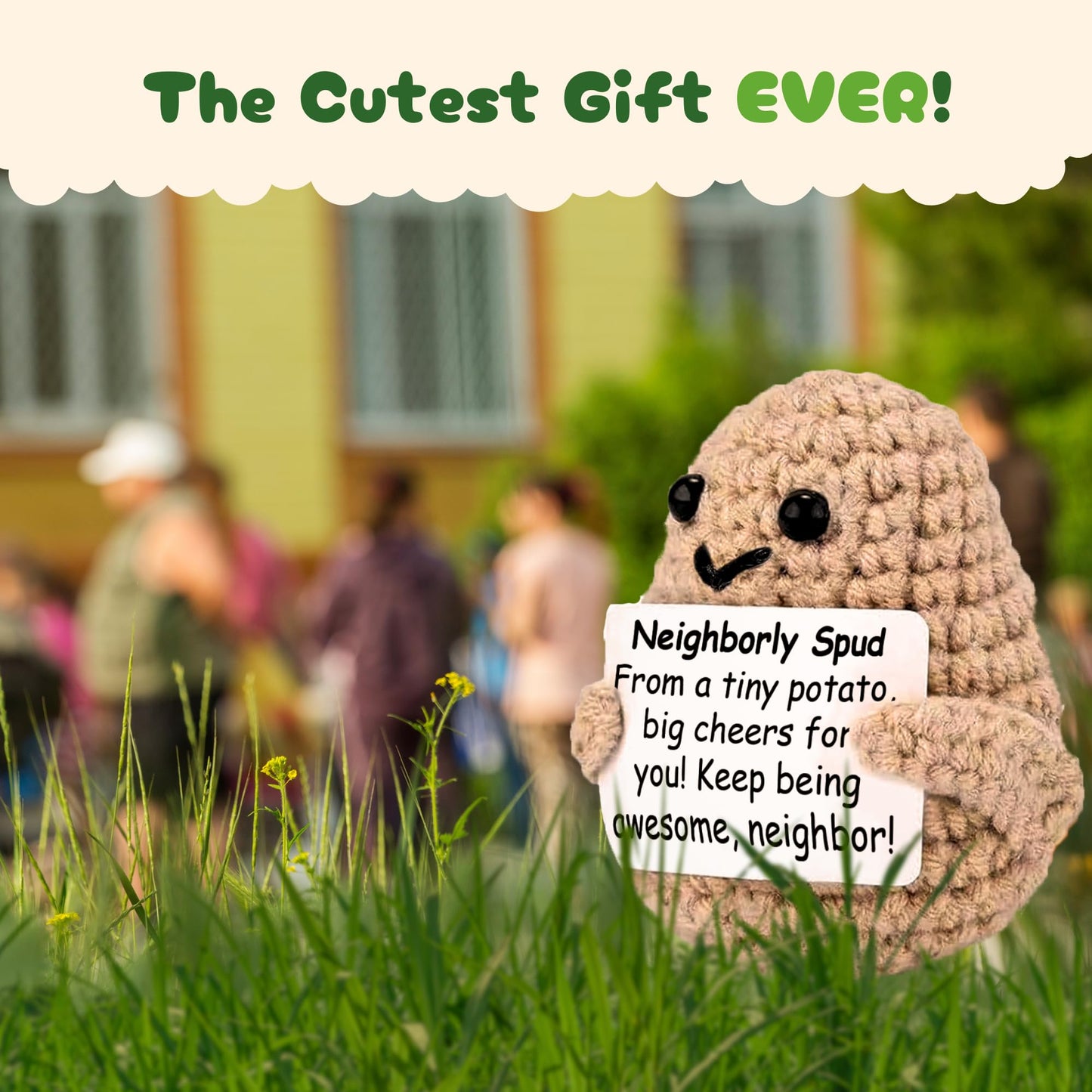 Gifts For Neighbors Bulk (5-Pack) - Bulk Neighbors Gifts - 5 Cute Crochet Positive Potatoes For Neighbor Appreciation | Neighbor