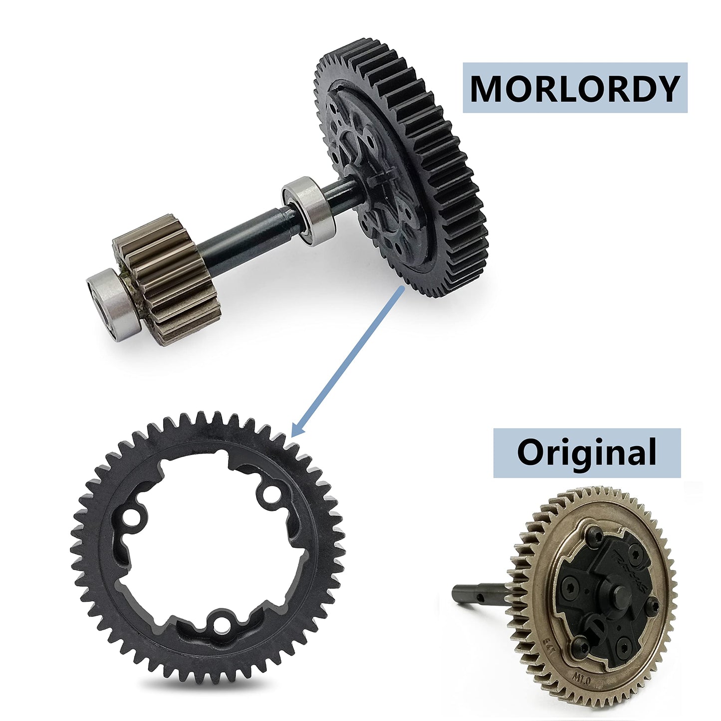 MORLORDY RC Steel M1 Main 50T Spur Gears MOD1 Spur Gear for X-Maxx 6S 8S Maxx 4S XO-1 E-Revo 2.0 VXL Brushless Upgrade Gears