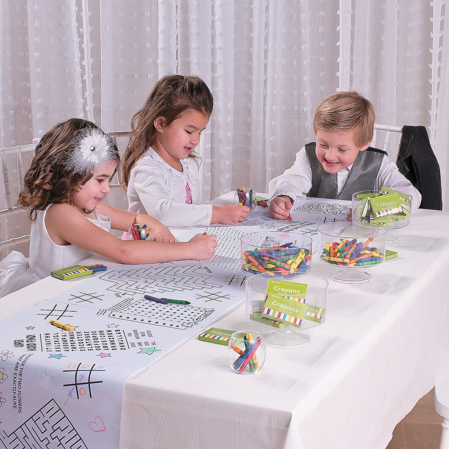 Kids Coloring Games Table Runner - 9 Ft Coloring Tablecloth Runner - Kids Activities Arts and Crafts Kids Crafts Fun Coloring En