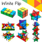 4 Pieces 2 In 1 Combo Cube Toy Magic Star Cube Transforming Infinity Geometric Puzzle Toys Cool Mini Shape Transforming Item For Teens And Adults