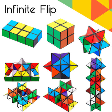 4 Pieces 2 In 1 Combo Cube Toy Magic Star Cube Transforming Infinity Geometric Puzzle Toys Cool Mini Shape Transforming Item For Teens And Adults