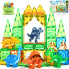 Dinosaur Toys Magnetic Tiles 3D Movable Dinos For Kids 3-5 5-7 Toddler Outdoor Sensory Toys, Stem Educational Magnetic Blocks For 3+ Years Old Boys Girls Kids Toys