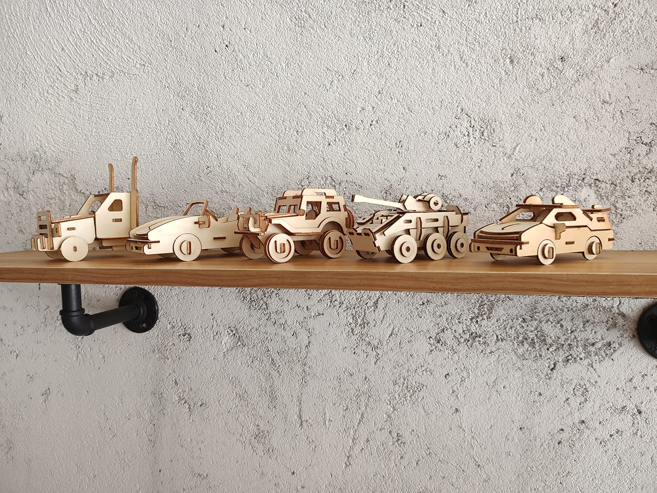 3D Wooden Puzzle - 6 Piece Set Wooden Car Brain Teaser Puzzle - Diy Assembly Car Building Model Kits - Wood Stem Toys Gifts For Kids And Adults Teens Boys Girls