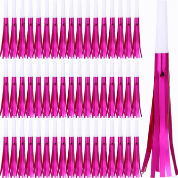 Lcpqmzgh 60 Pcs Gold Noise Makers, Metallic Fringed Noise Makers For New Year Party Favor Supplies (Rose Red)