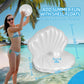 52'' Thickened Inflatable Seashell Pool Float, Giant Pool Floating Raft Chair With Pearl Balls, For Children'S Party, Ocean Them