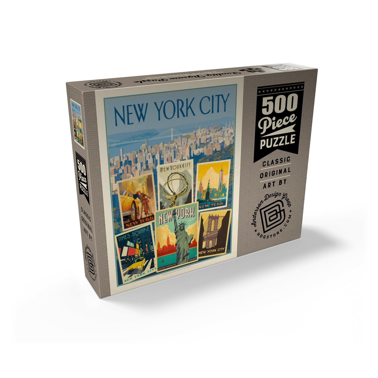 Mypuzzle New York City: Multi-Image Collage Print, Vintage Poster - Premium 500 Piece Jigsaw Puzzle For Adults