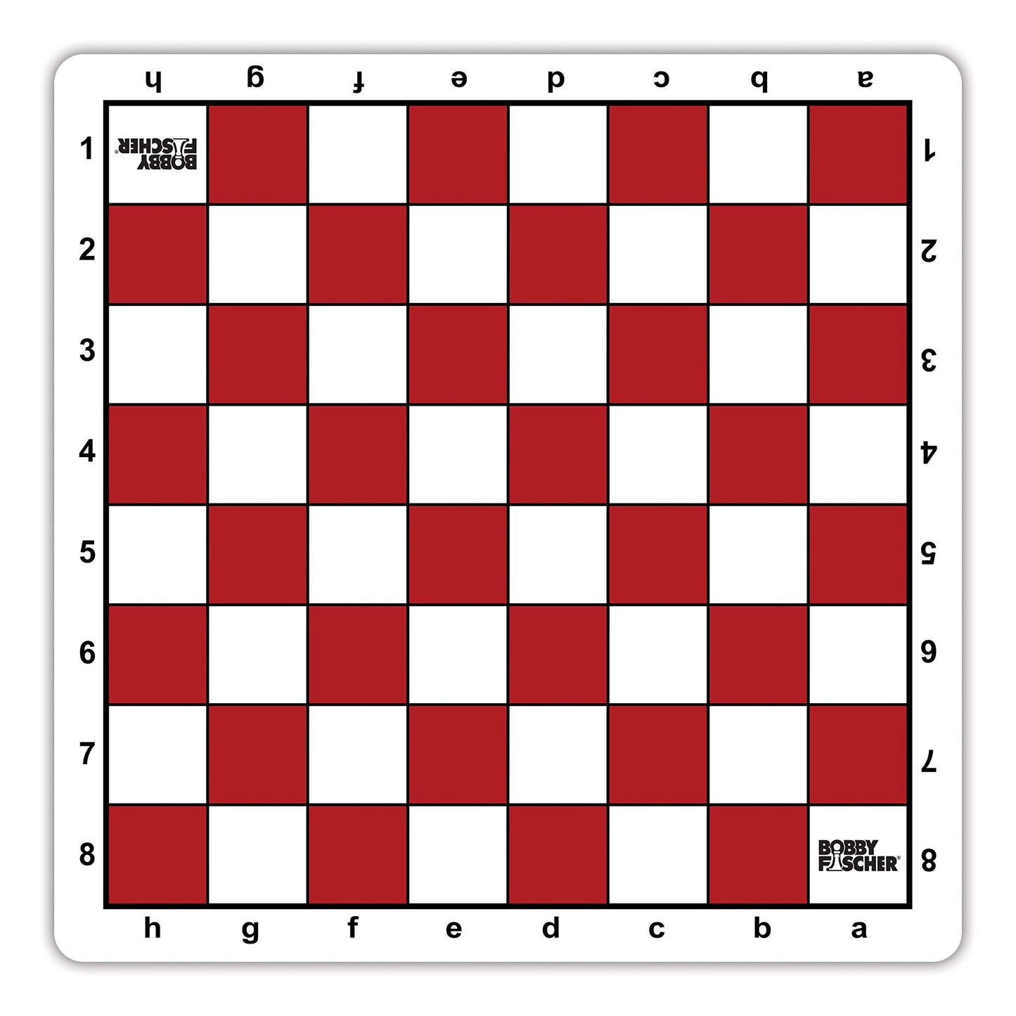 Bobby Fischer Tournament Roll Up Travel Chess Board - 20 Inches - Mousepad Style With Red Squares By We Games