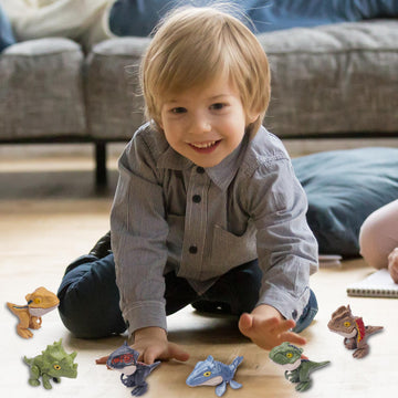 Ledorr 6Pcs Biting Finger Dinosaurs Toy Dinosaurs Collectibles For Display, Fun Snap Squad Dino Toys For 3+ Year Old Kids Birthd