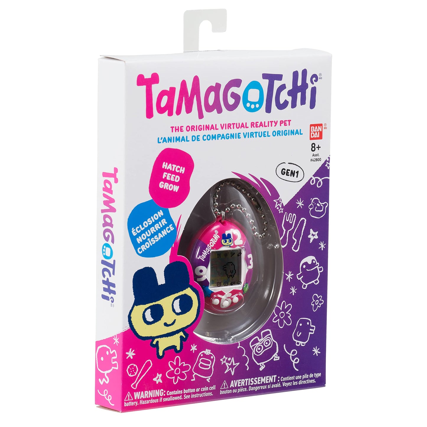 Tamagotchi Original Purple-Pink Clock