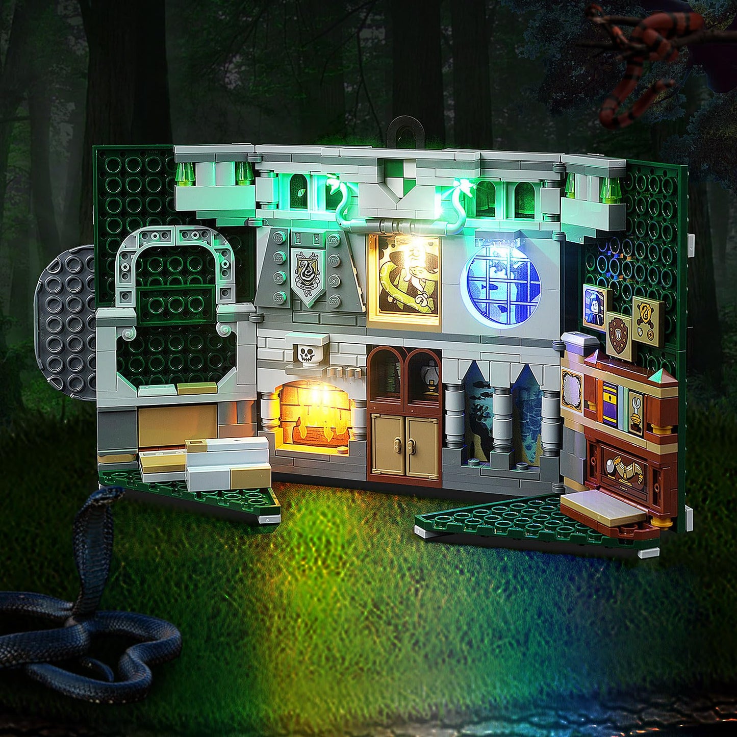 DALDED LED Lighting Kit for Lego Harry Potter Slytherin House Banner Building Set, LED Light Compatible with Lego 76410 Building