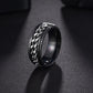 Udolfly Mens Fidget Rings Anxiety Rings For Men Womens Chain Spinner Rings For Adults Titanium Steel Ring Black Silver Size 8