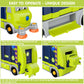 BASUN Take Apart Electric City Clean Truck Toy Set, STEM Plastic Toys for 3-8 Years, Green, DIY with Electric Drill