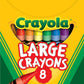Crayola Large Crayons - Assorted (8 Count), Giant Crayons For Kids & Toddlers, Ages 2+