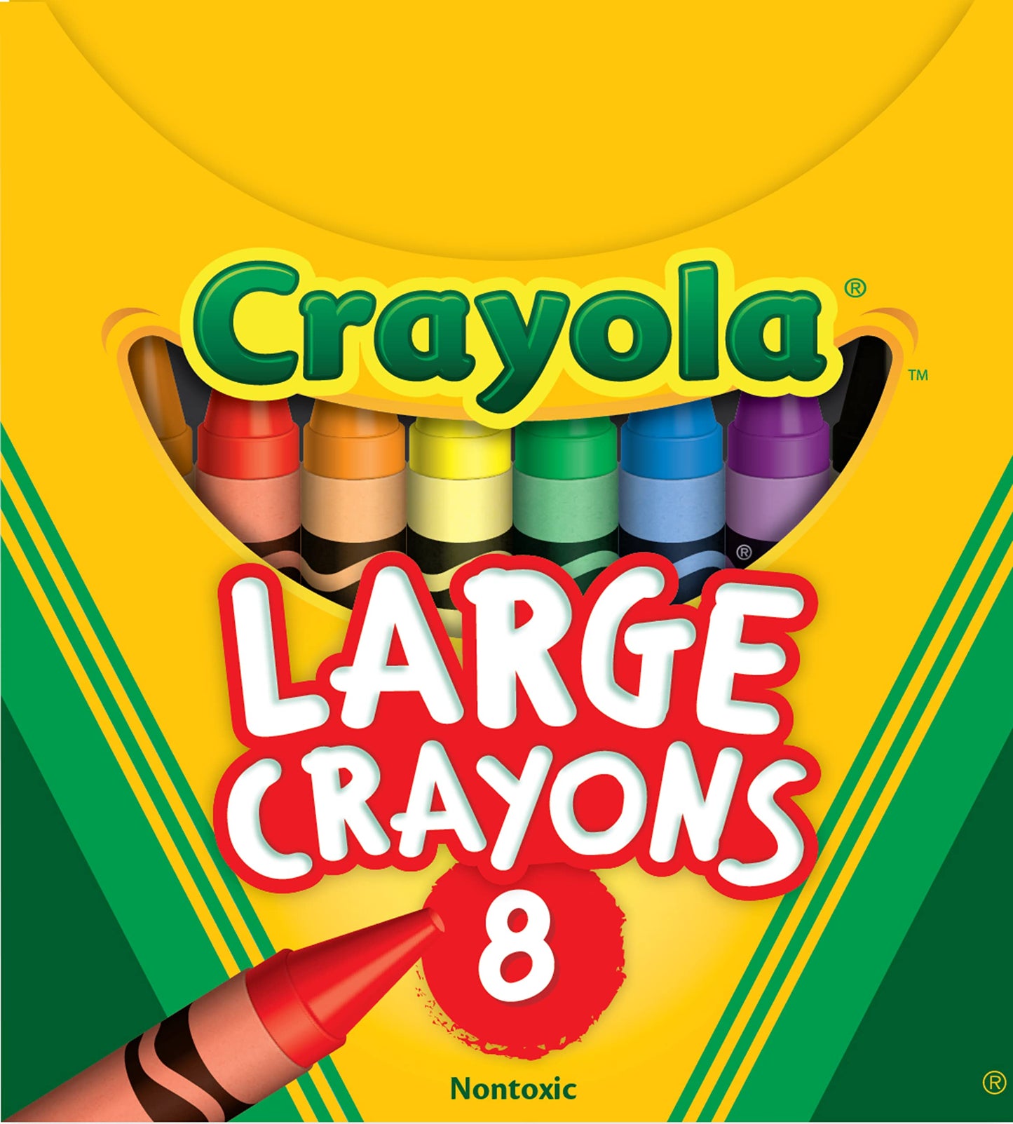 Crayola Large Crayons - Assorted (8 Count), Giant Crayons For Kids & Toddlers, Ages 2+