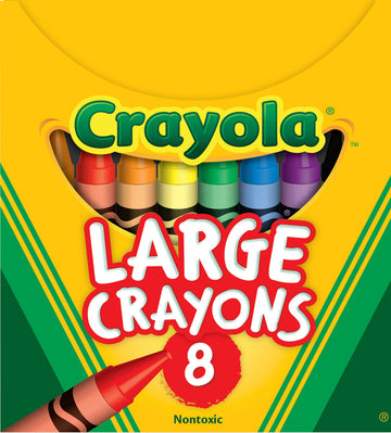 Crayola Large Crayons - Assorted (8 Count), Giant Crayons For Kids & Toddlers, Ages 2+