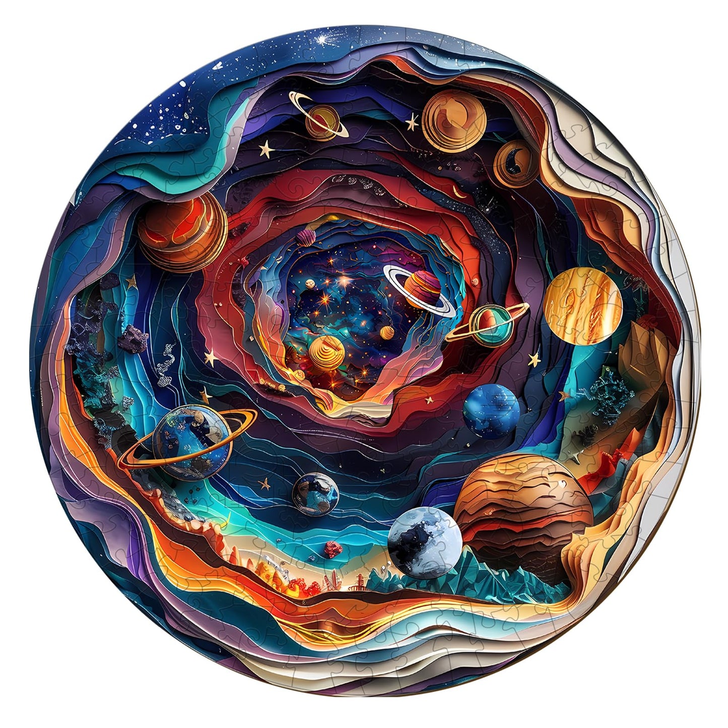 Wooden Puzzles for Adults, Unique Animal Shaped 3D Universe Adult Puzzle, 3D Vision Wooden Jigsaw Puzzles Adult, Challenging Cre